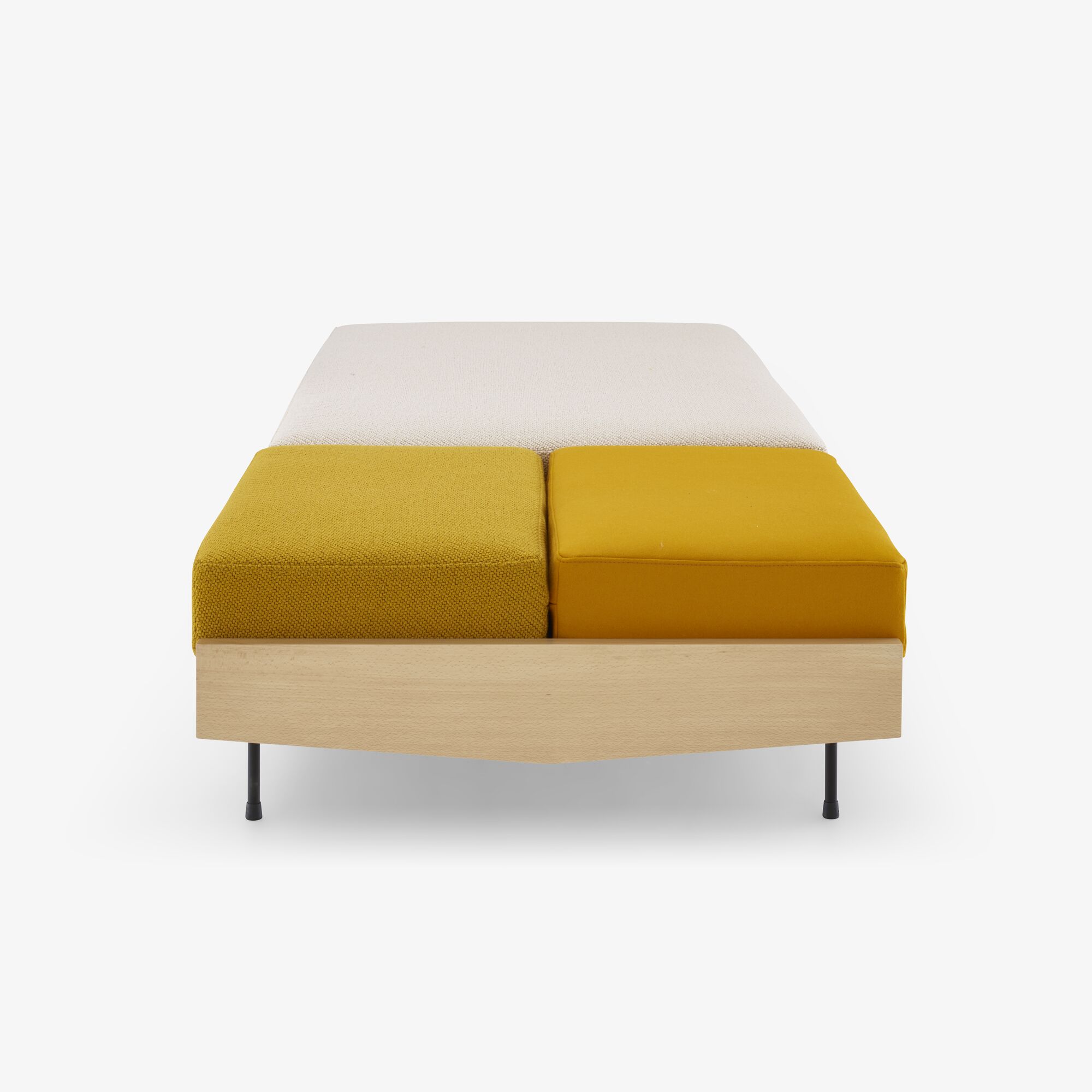 Daybed Bed settee black lacquered steel feet