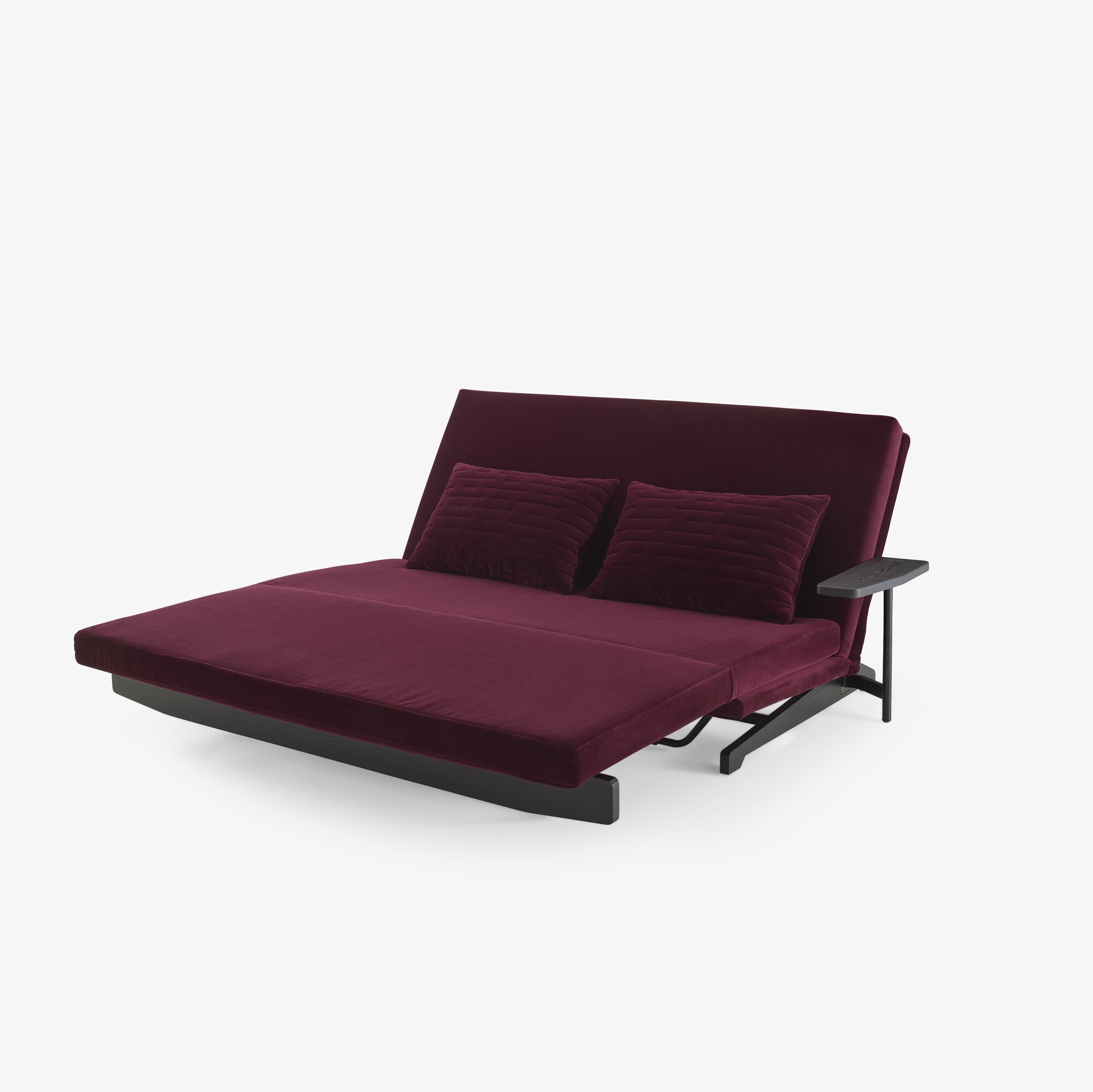 Motus Bed settee with 2 arms with 2 lumbar cushions