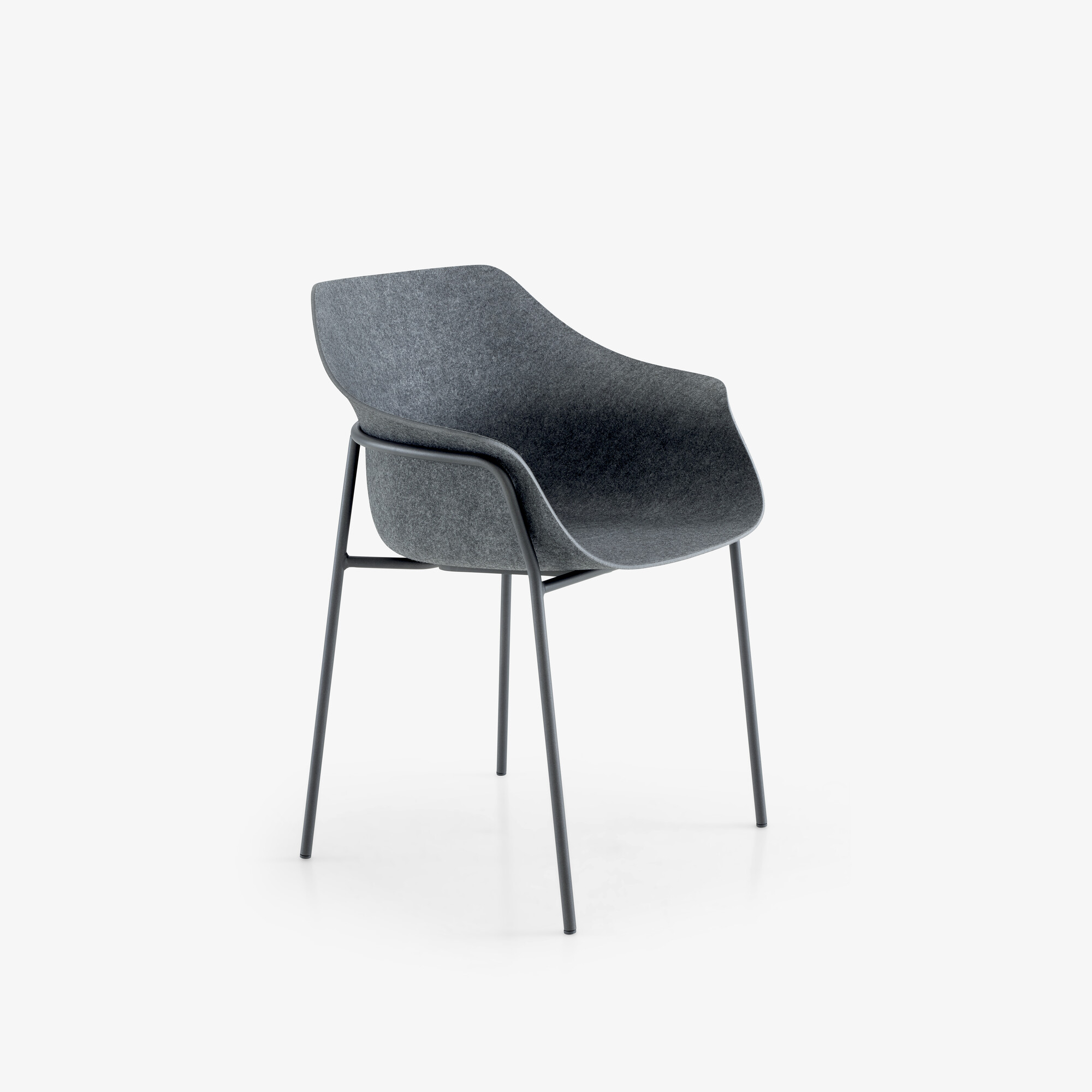 Ettoriano Carver chair anthracite metal base