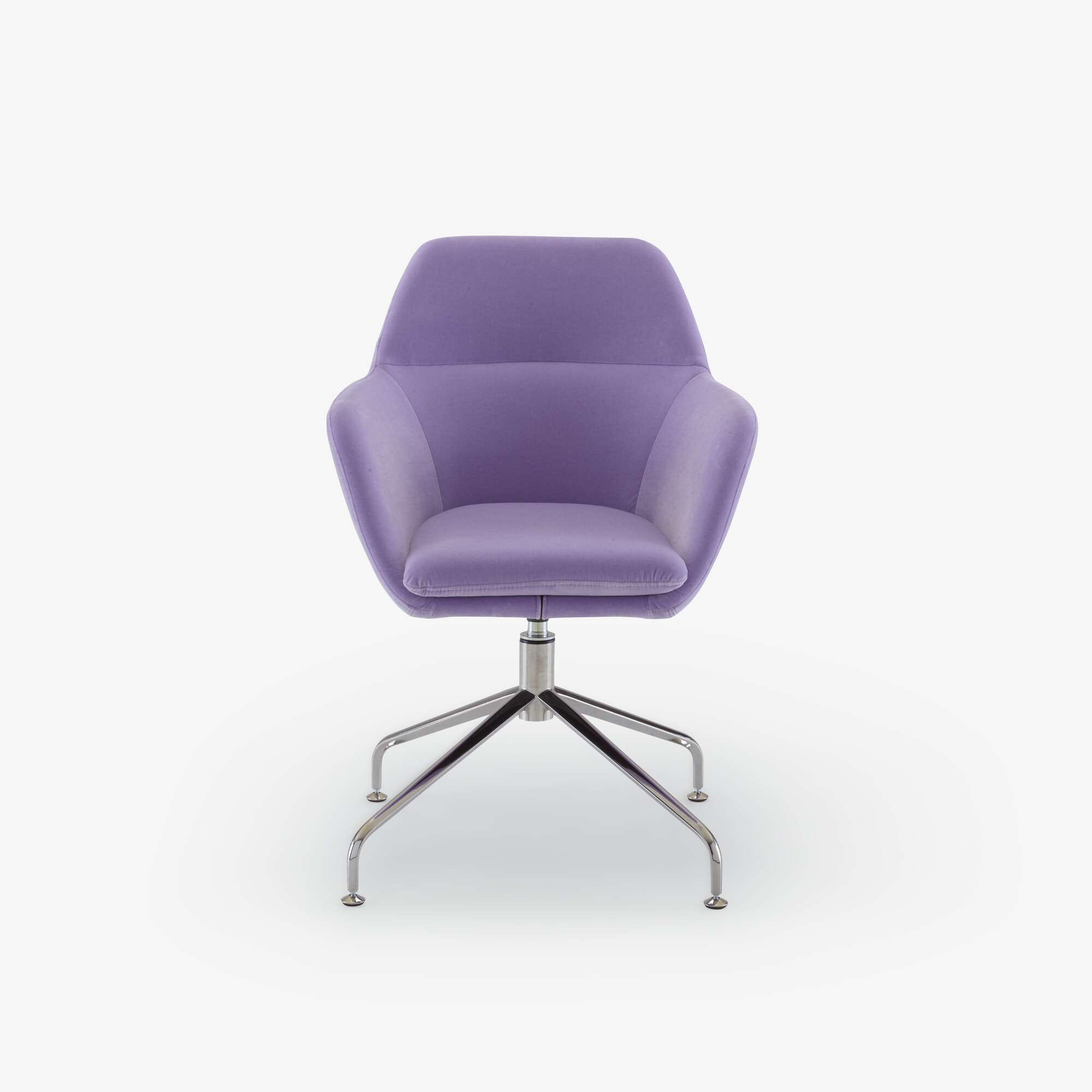 Amédée Carver chair central pedestal - brilliant chrome