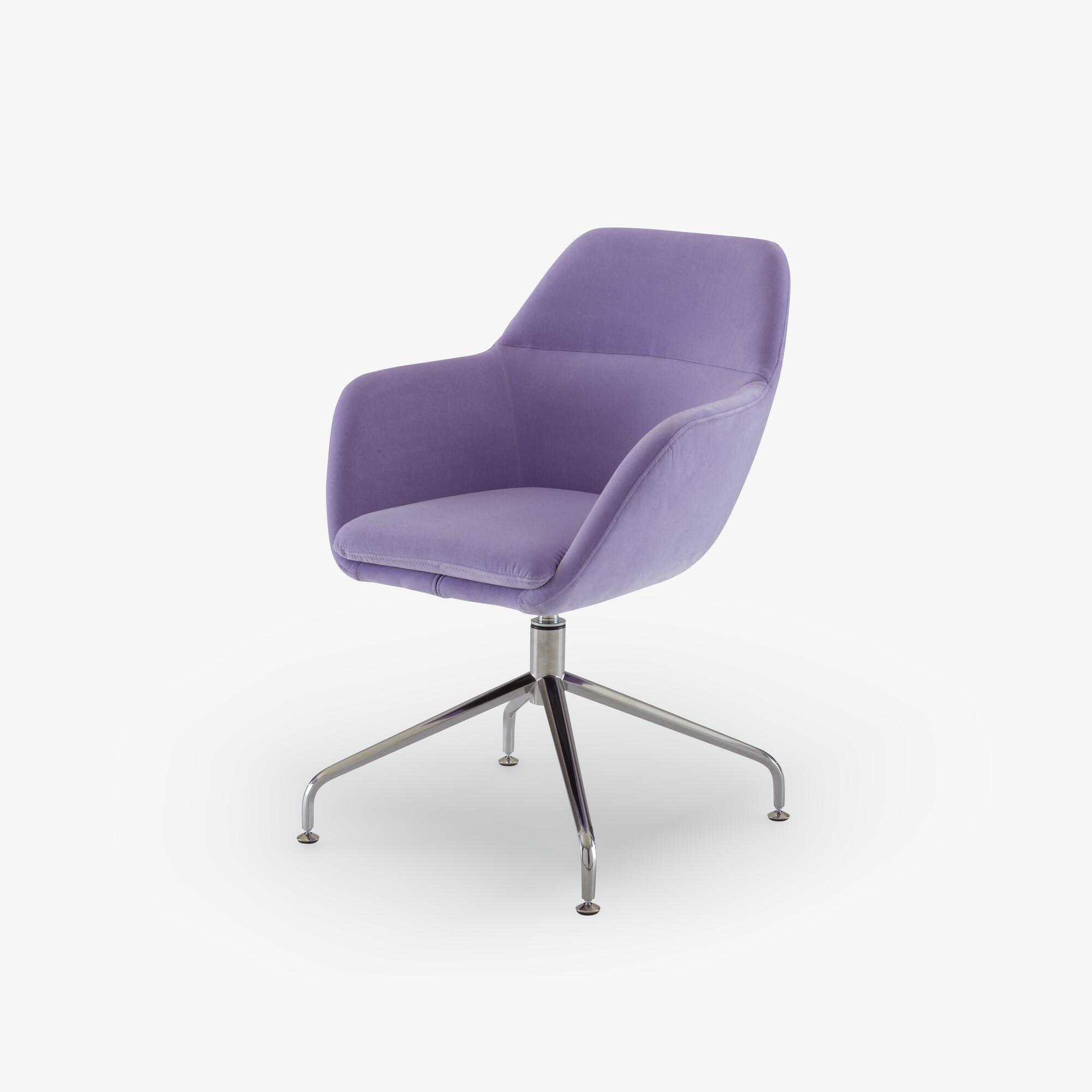 Amédée Carver chair central pedestal - brilliant chrome