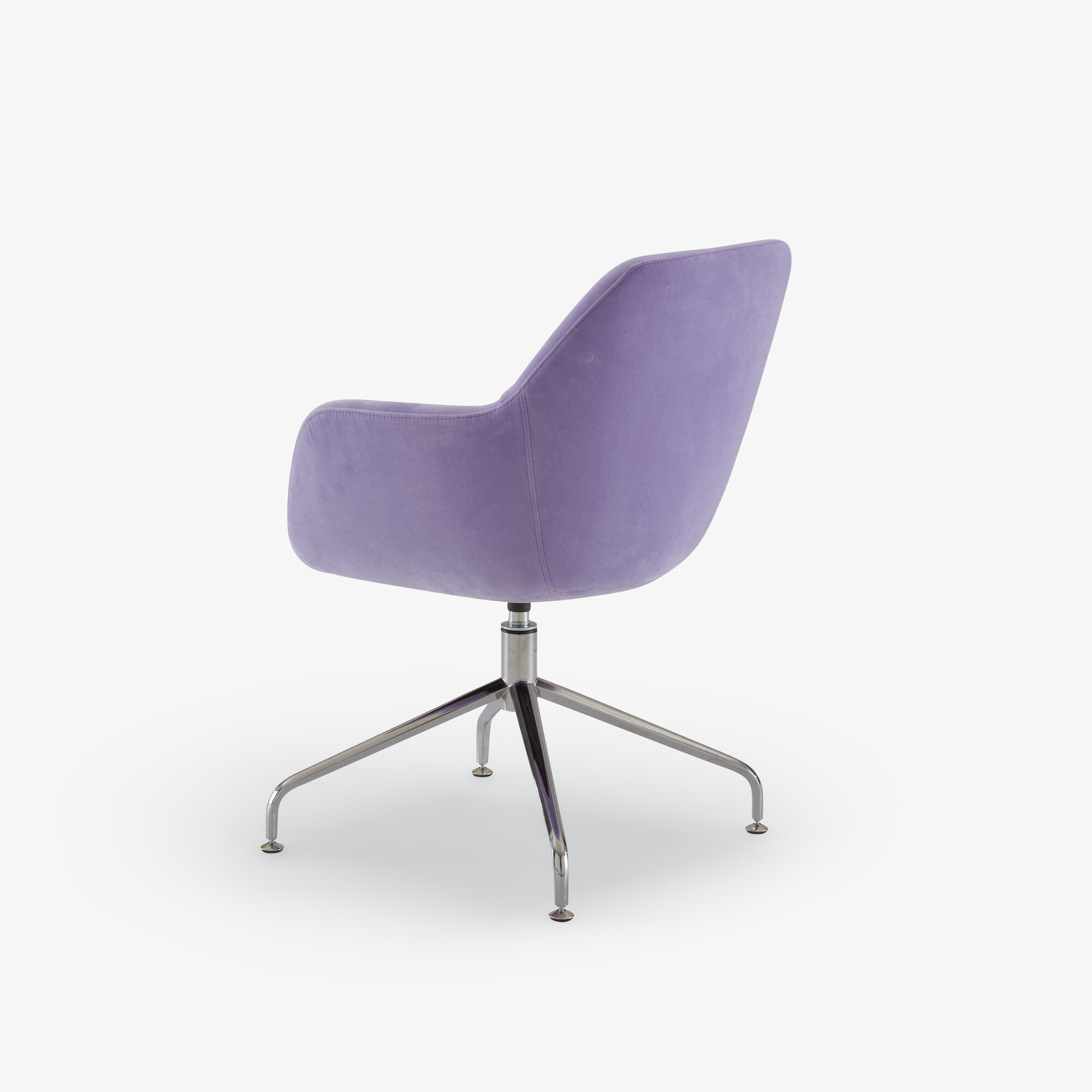 Amédée Carver chair central pedestal - brilliant chrome