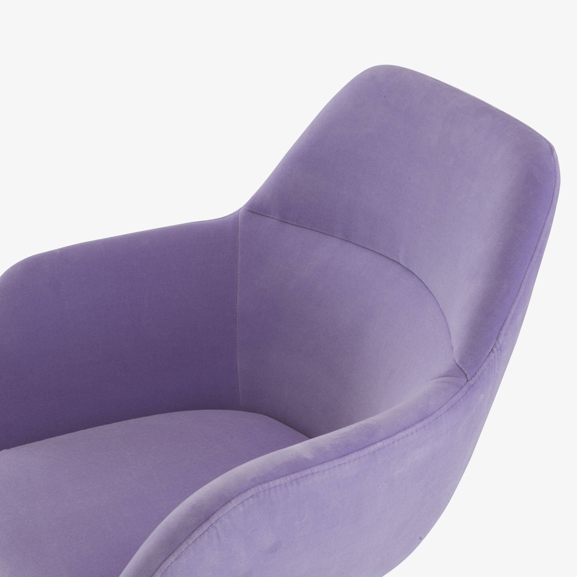 Amédée Carver chair central pedestal - brilliant chrome