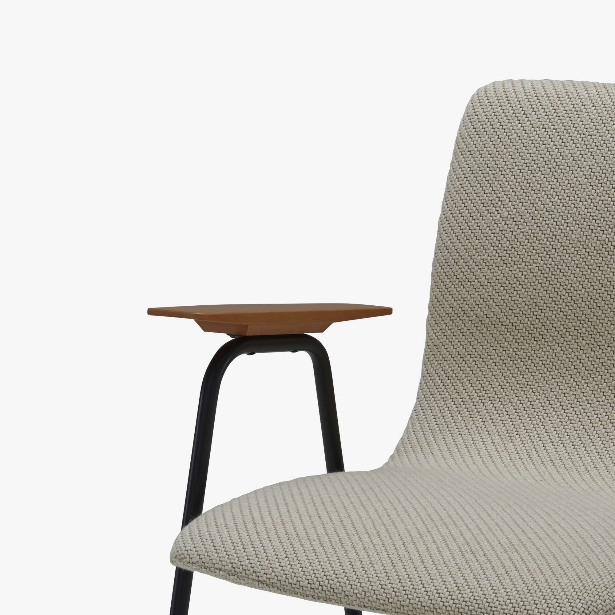 Papyrus Carver chair upholstered back black lacquered steel base