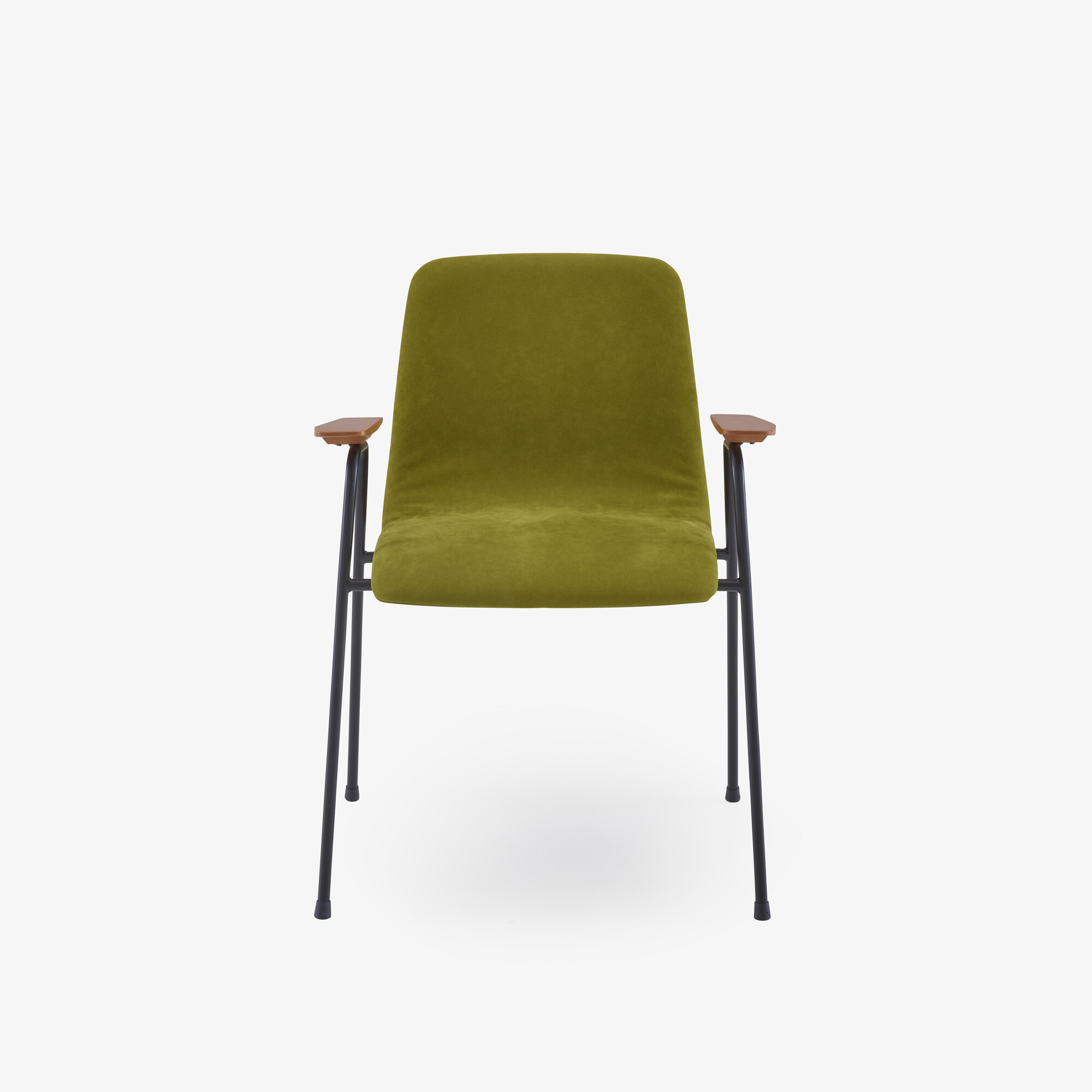 Papyrus Carver chair upholstered back black lacquered steel base