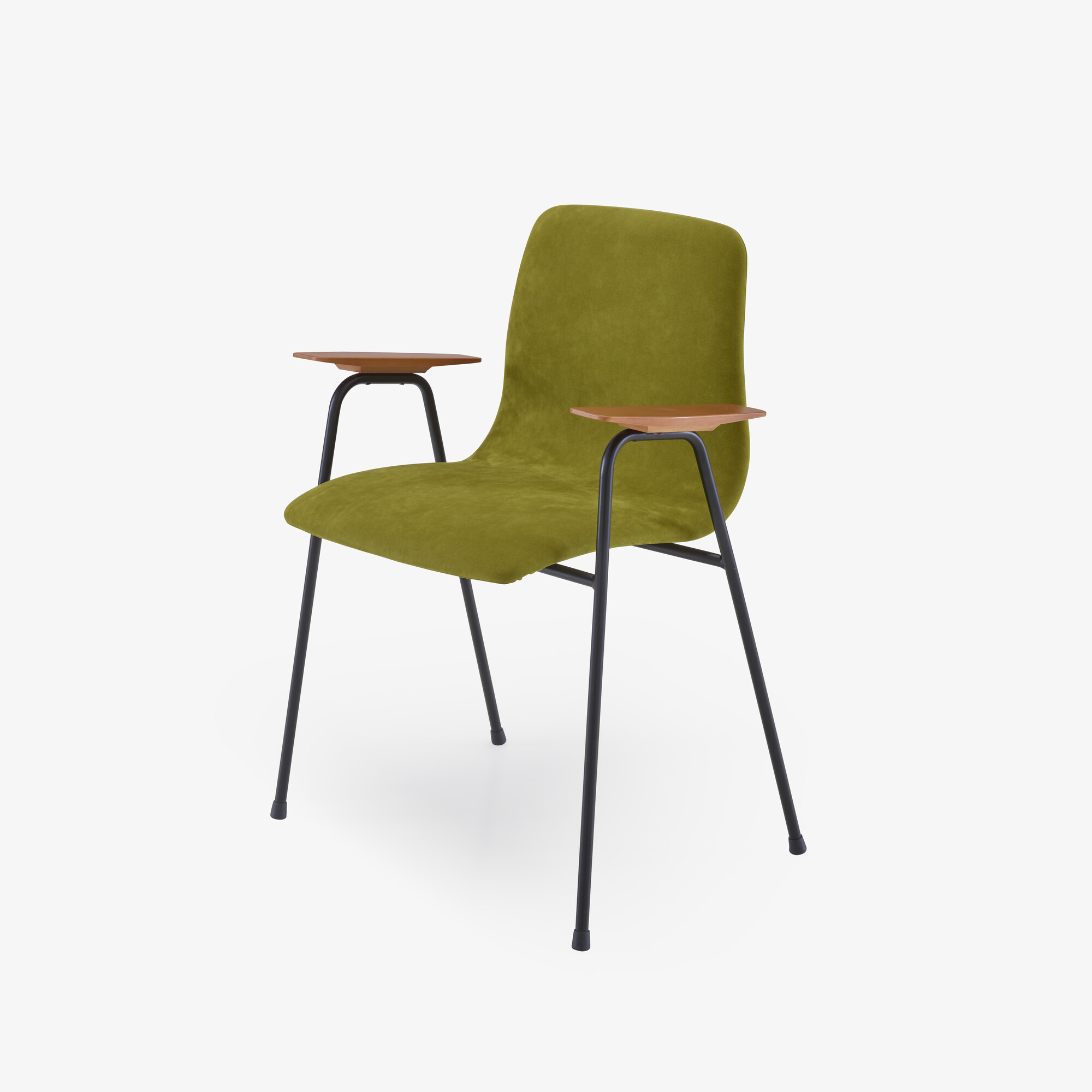 Papyrus Carver chair upholstered back black lacquered steel base