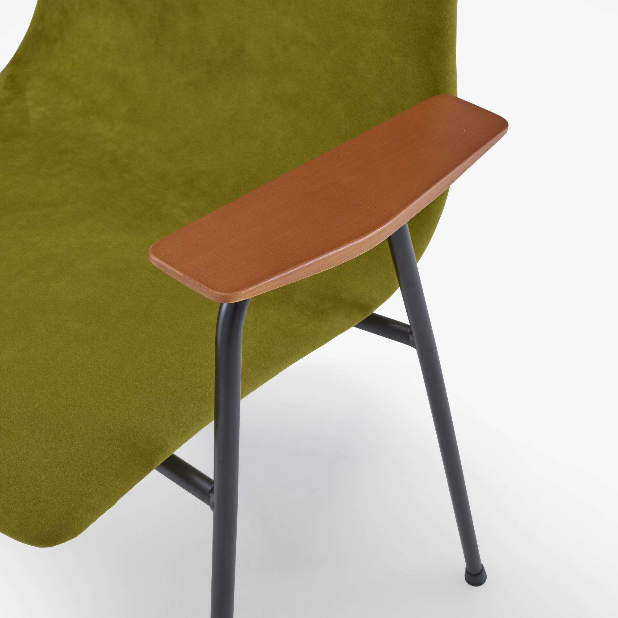 Papyrus Carver chair upholstered back black lacquered steel base