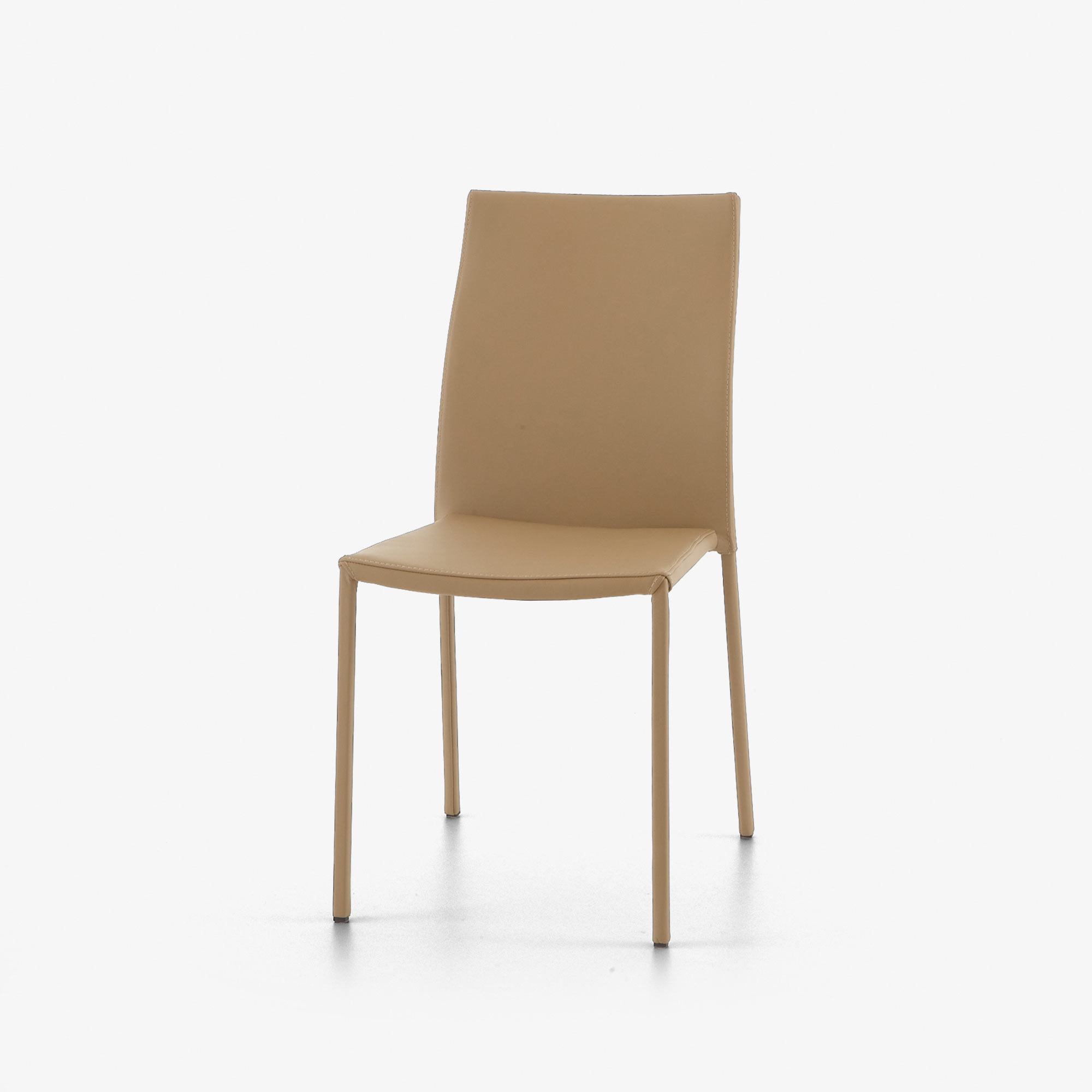 Slim chair Chair beige leather