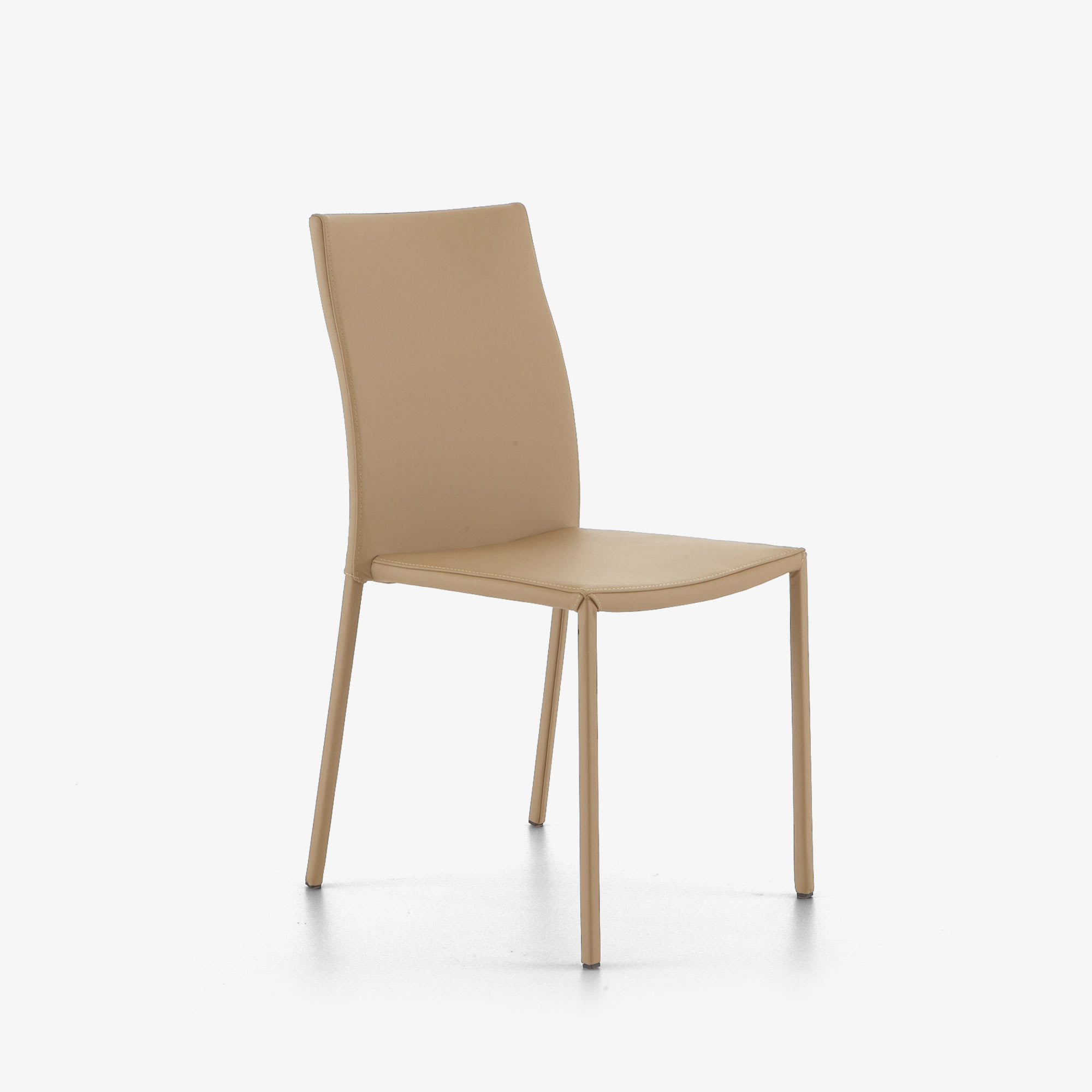 Slim chair Chair beige leather