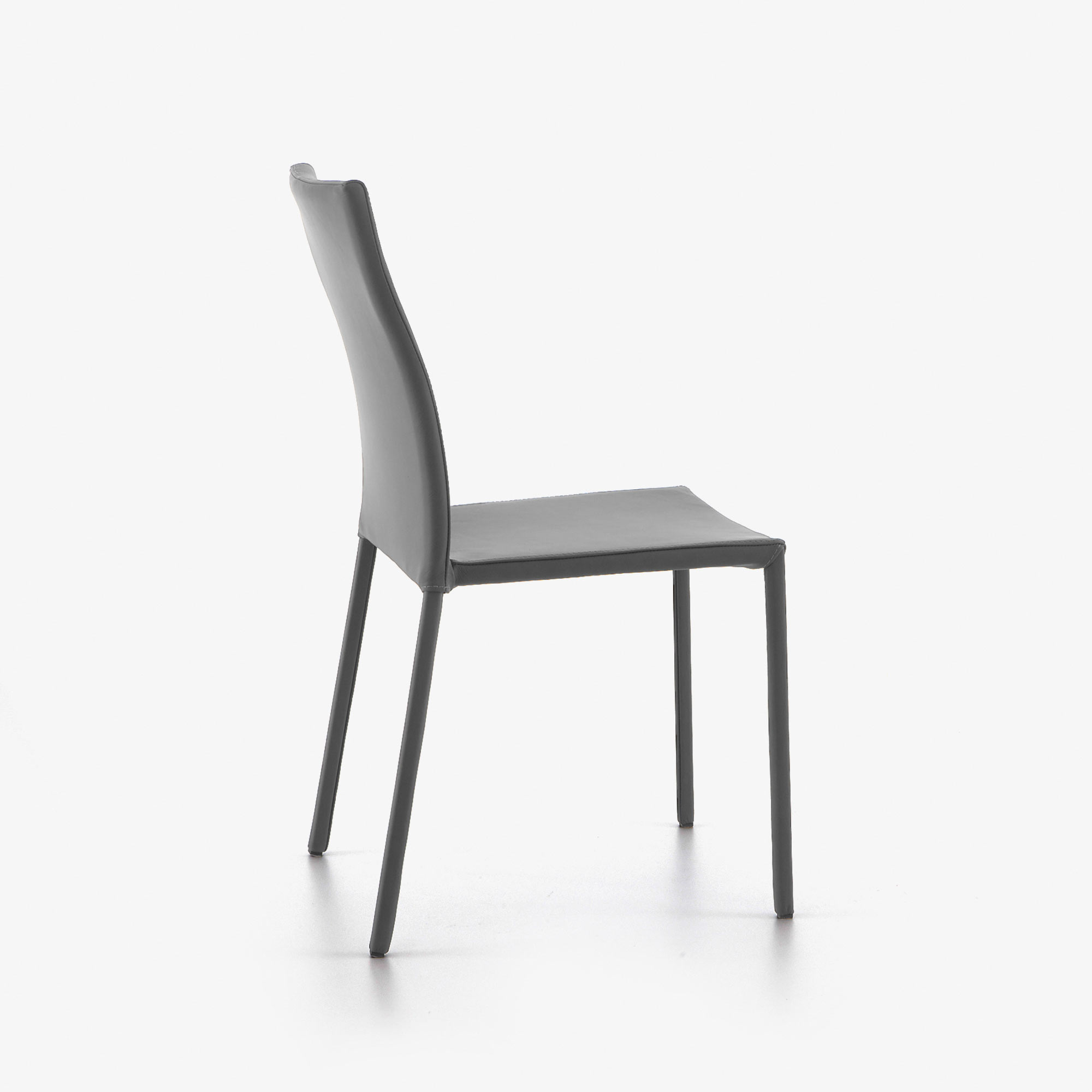 Slim chair Chair grey leather