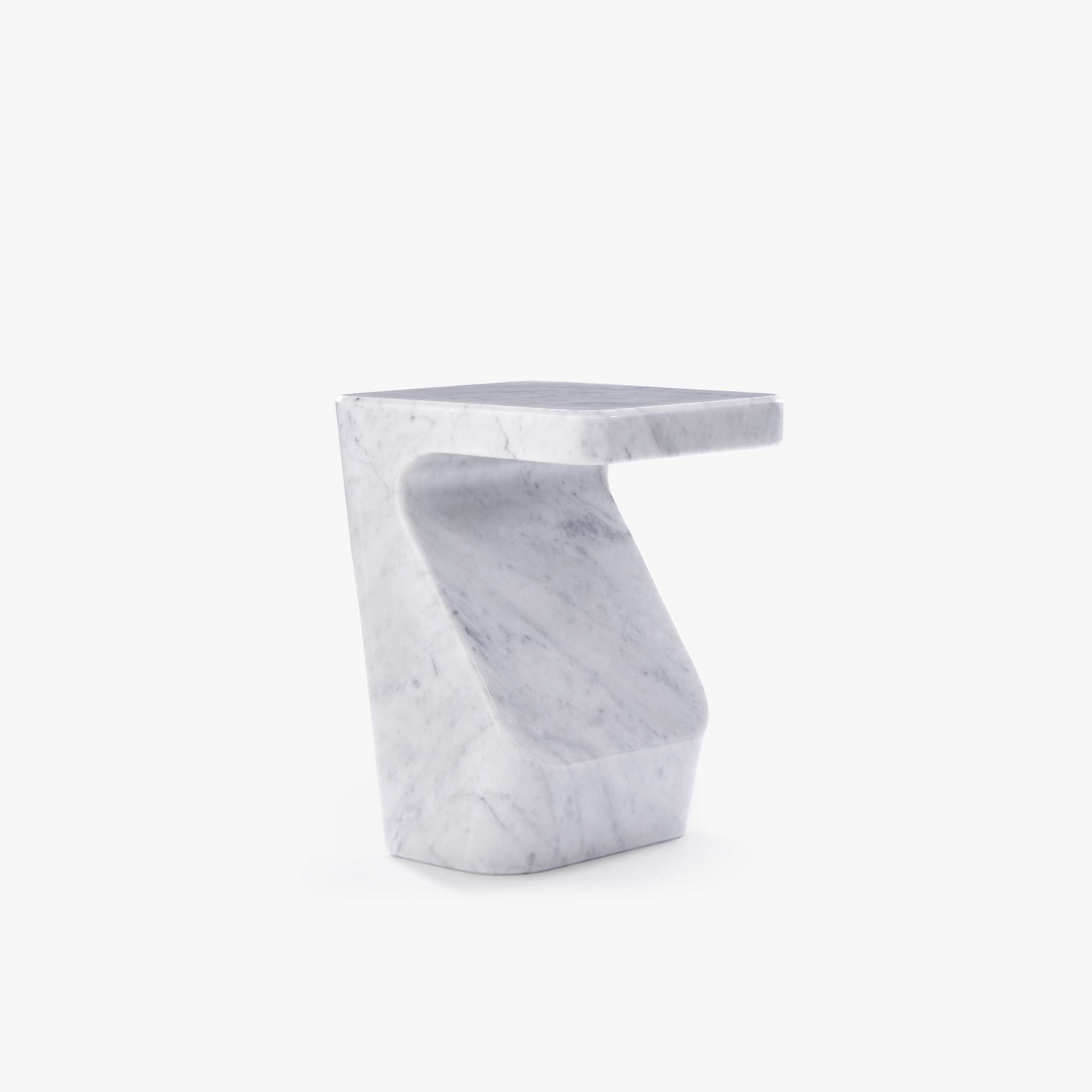 Stump Occasional table white marble