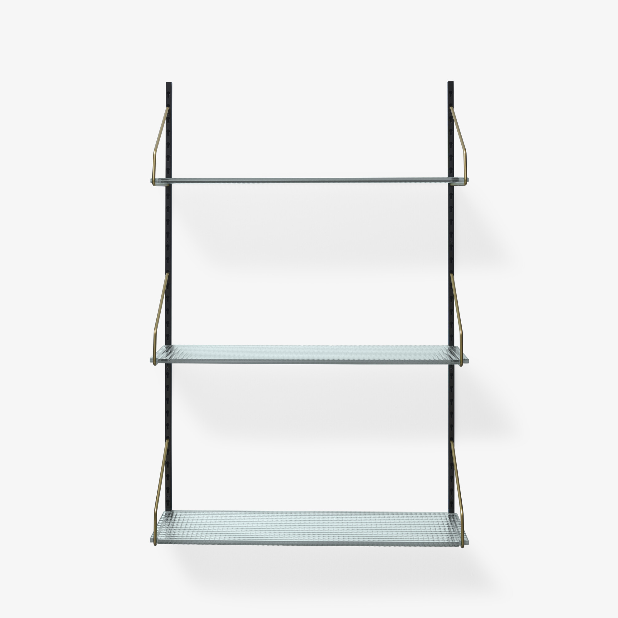 Bibliothèque murale Wall-mounted bookshelf with glass shelves