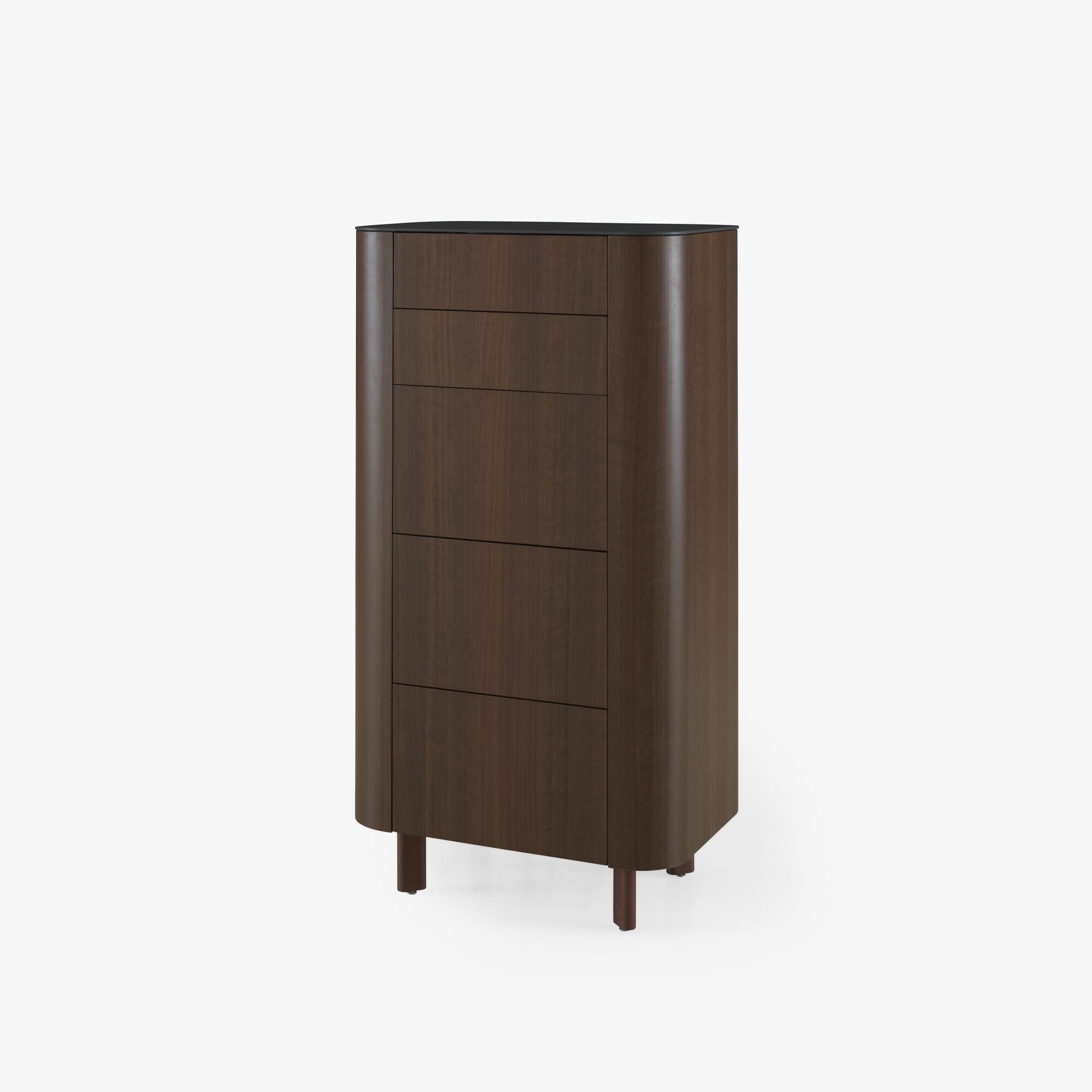 Parabole Chest of drawers dark walnut marquinia ceramic stoneware top