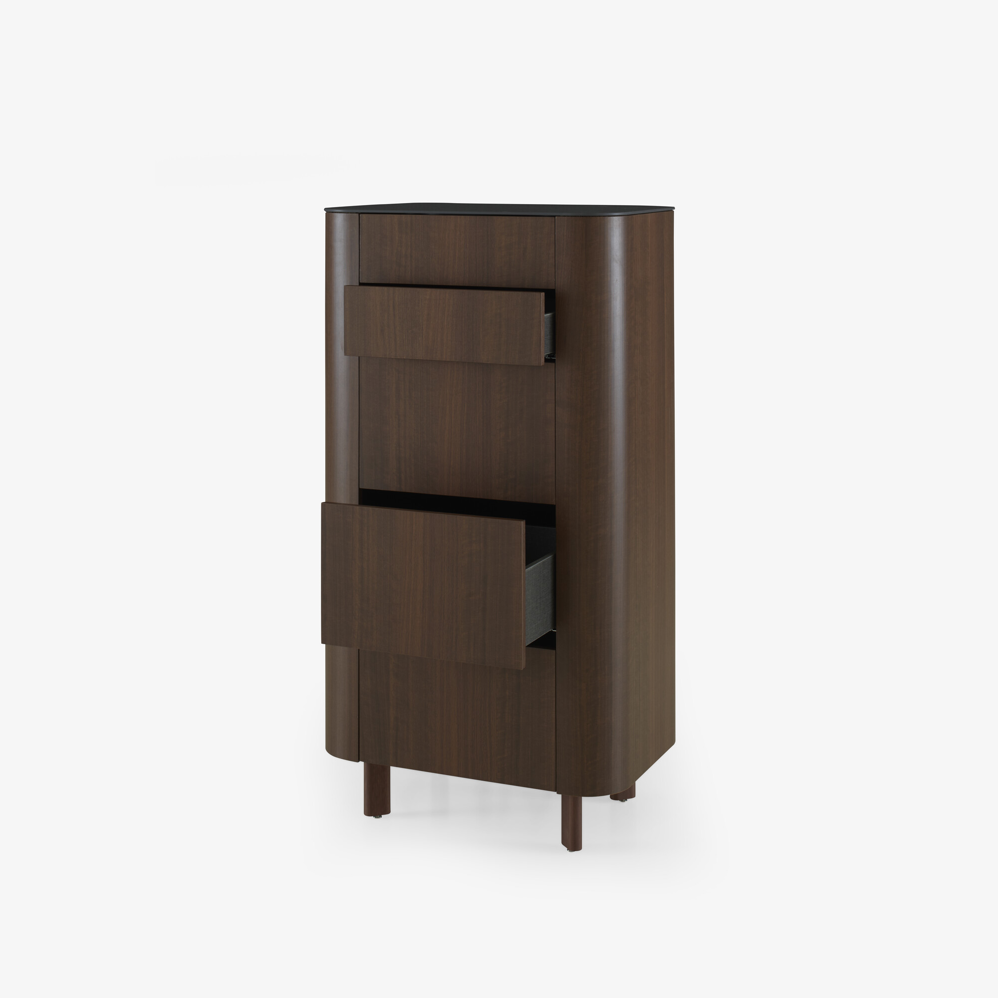 Parabole Chest of drawers dark walnut marquinia ceramic stoneware top