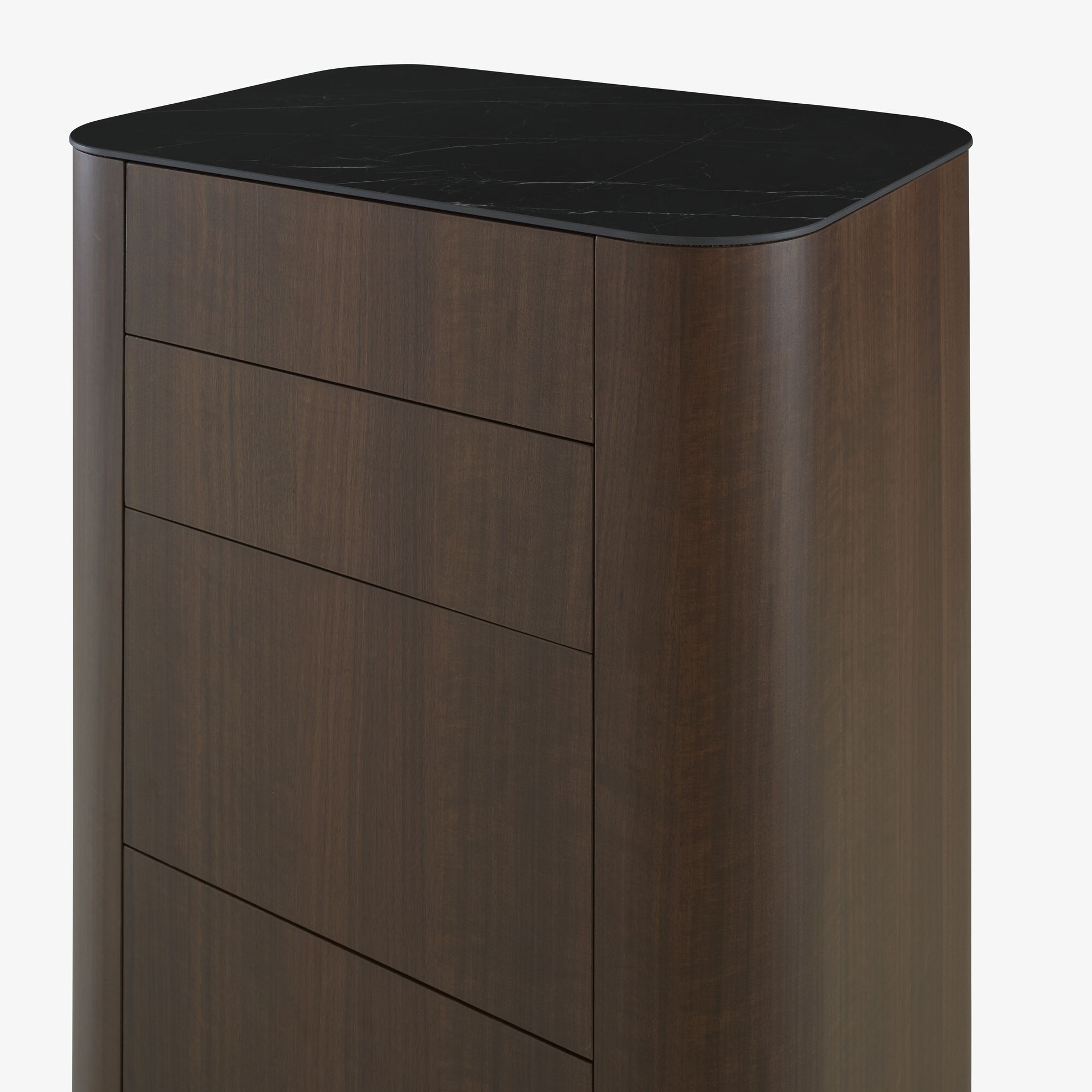 Parabole Chest of drawers dark walnut marquinia ceramic stoneware top